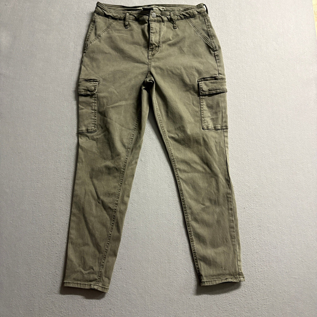 Mossimo Denim High Rise Jegging Cargo Pants Womens 14/32 Olive Green Stretch