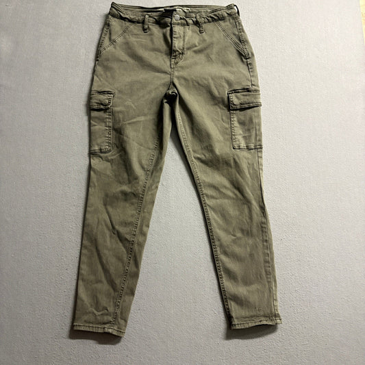 Mossimo Denim High Rise Jegging Cargo Pants Womens 14/32 Olive Green Stretch
