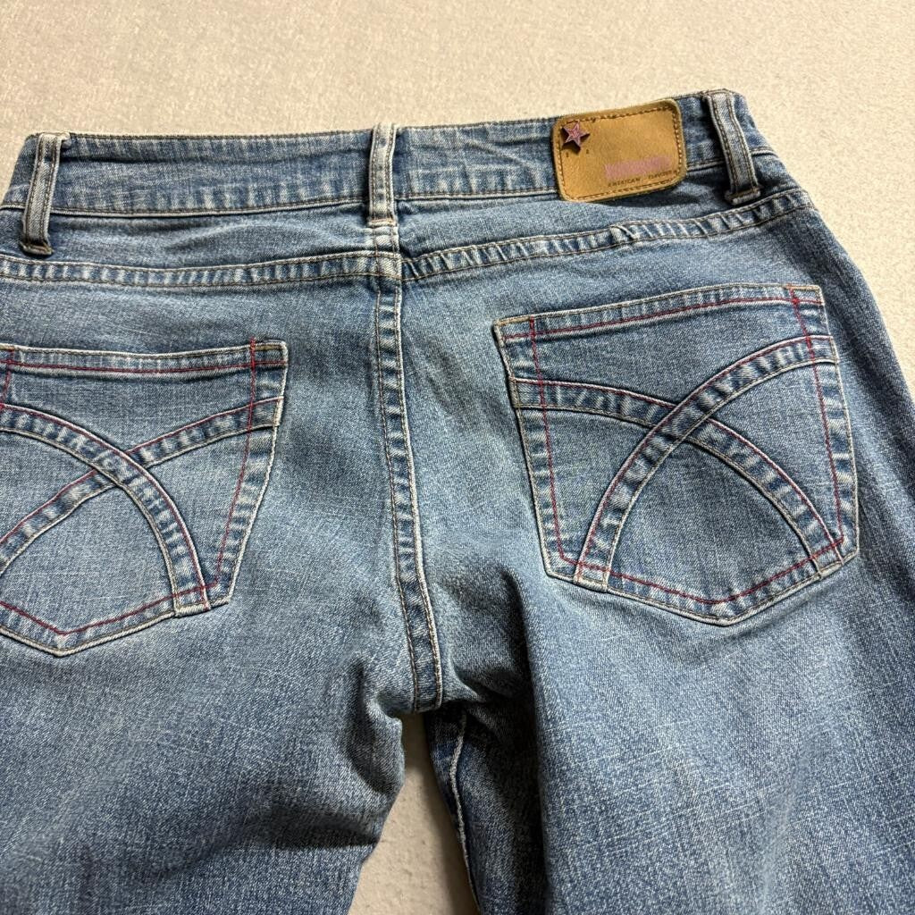 Bubblegum USA Vintage Flare Jeans Womens Size 3/4 Medium Wash Stretch Denim Y2K