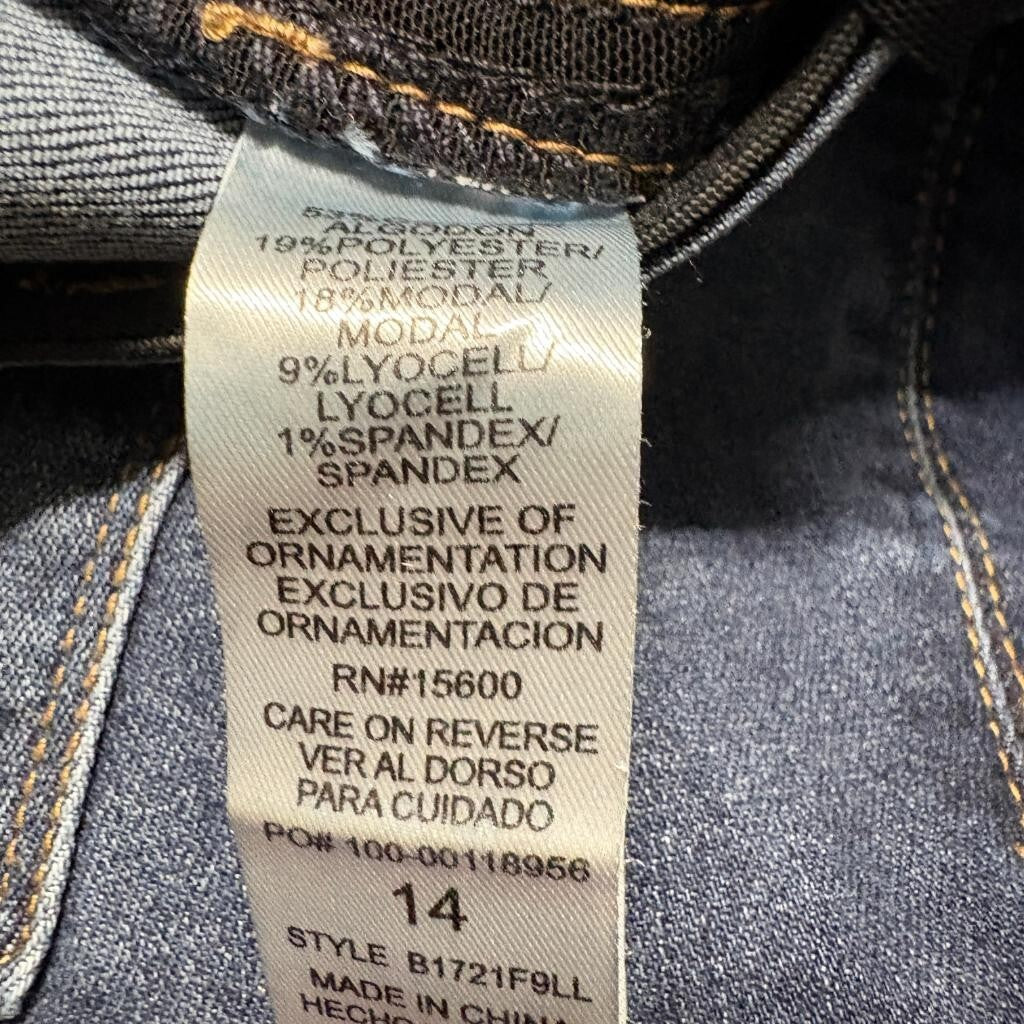 Democracy Absolution Jeans Womens 14 Blue Denim Skinny Slimming Stretch Crop