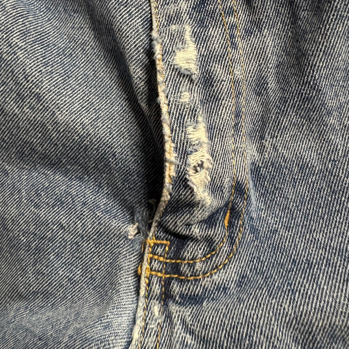 Big Mac Workwear Mens Blue Jeans 38x30 Distressed Denim Straight Leg Pants
