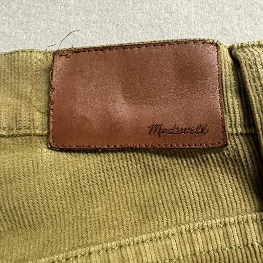 Madewell Classic Straight Jean Corduroy Pants Womens 28 Green Olive High Rise