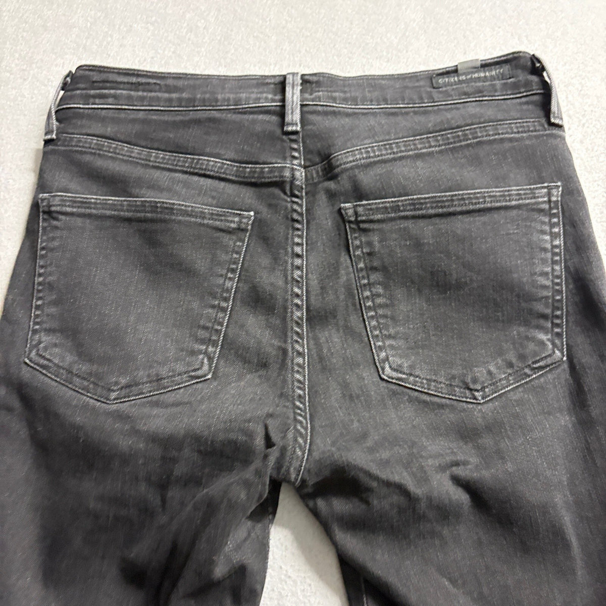 Citizens of Humanity Rocket High Rise Skinny Jeans Womens 26 Black Raw Hem