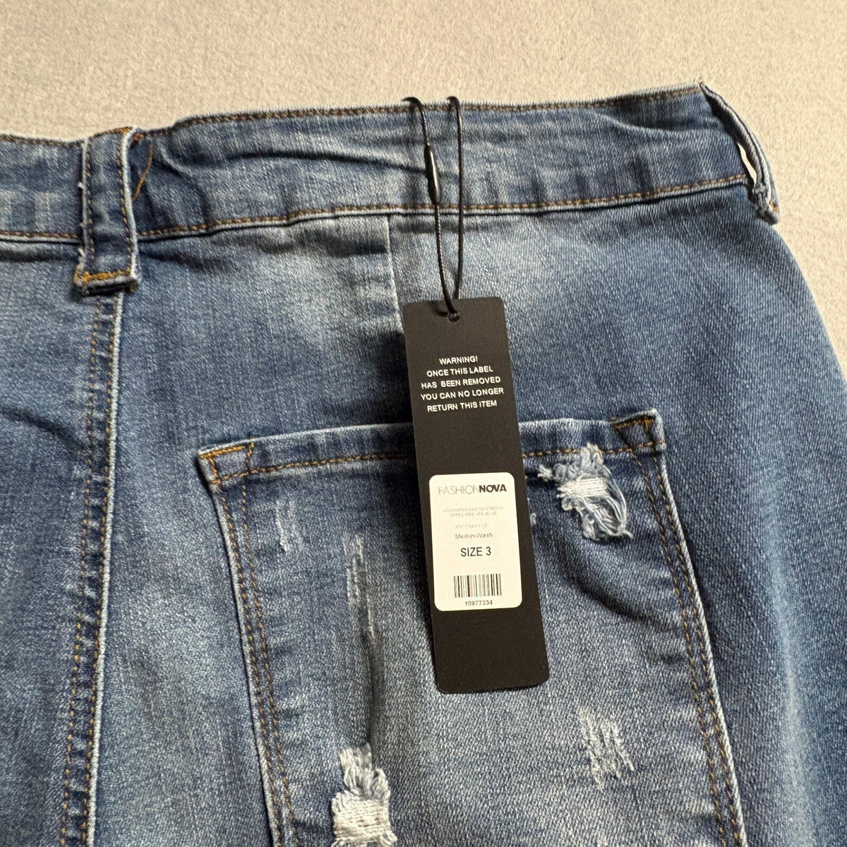 Fashion Nova Goldwater Canyon Ripped Wide Leg Jeans Size 3 Medium Wash NWT