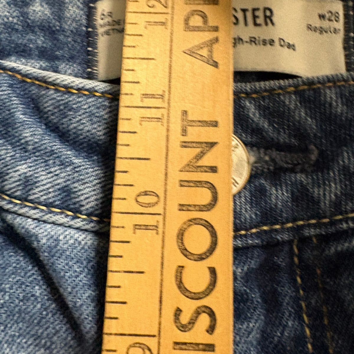 Hollister Curvy Ultra High-Rise Dad Jeans Womens 6R W28 Distressed Blue Denim