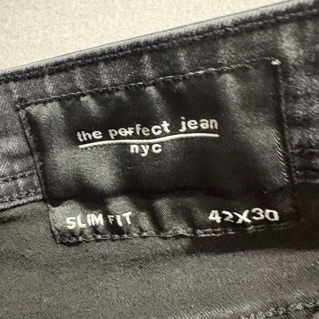 The Perfect Jean NYC Slim Fit Black Denim Jeans Mens 42x30 Stretch
