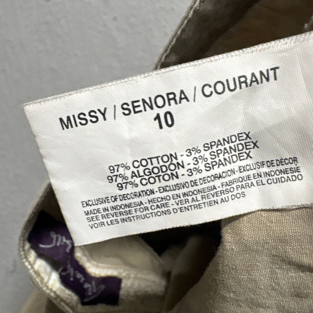 Gloria Vanderbilt Womens Size 10 Beige Stretch Cargo Cropped Pants Ruched Hem