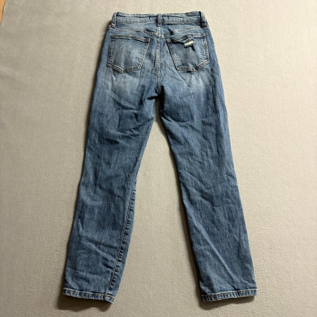Willow & Root The Mom Jean Womens Size 25 Distressed High Rise Blue Denim Jeans