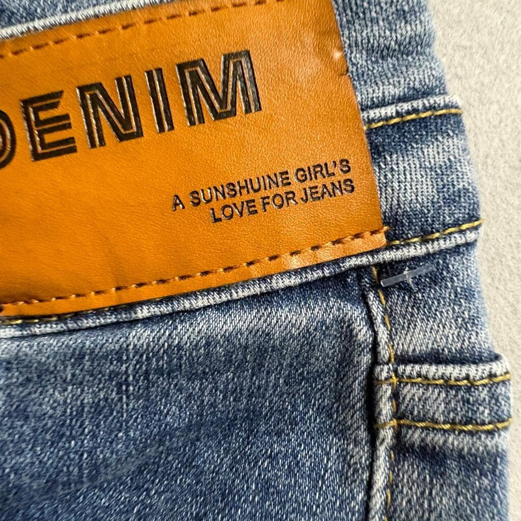 A Sunshine Girl's Love For Jeans Womens Size L Blue Flare Leg Slit Hem Denim