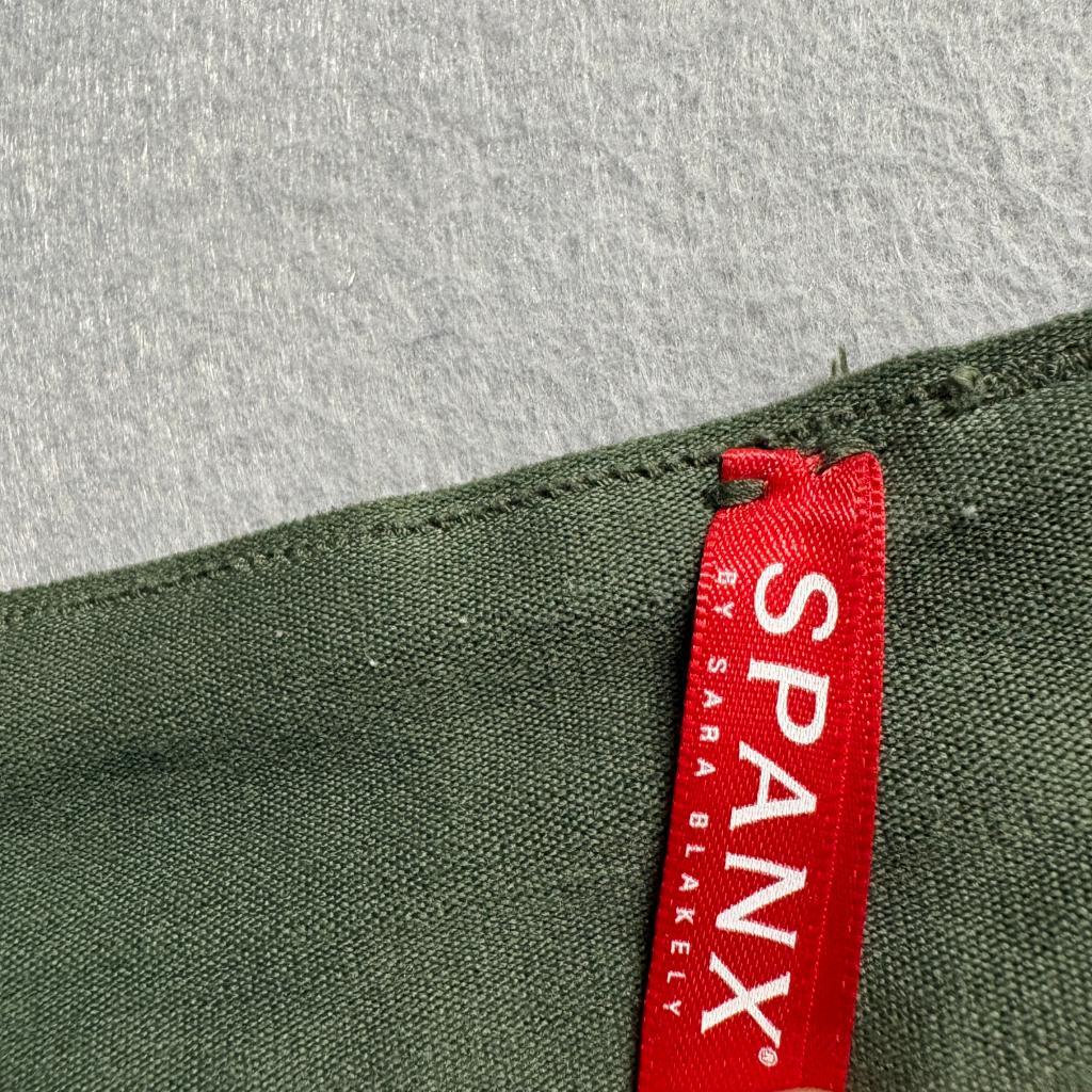 Spanx Stretch Twill Cargo Pants Womens Large L Green Skinny Leg Pull On Utility