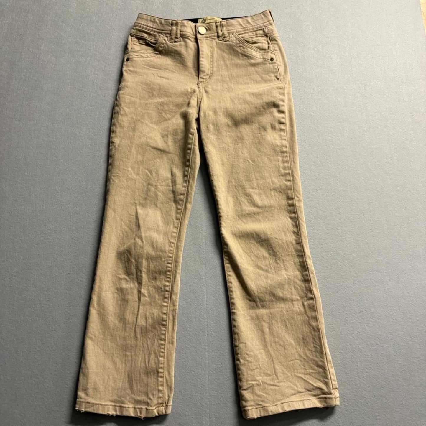 Democracy Ab Technology Bootcut Jeans Womens Size 2 Khaki Tan Stretch Denim
