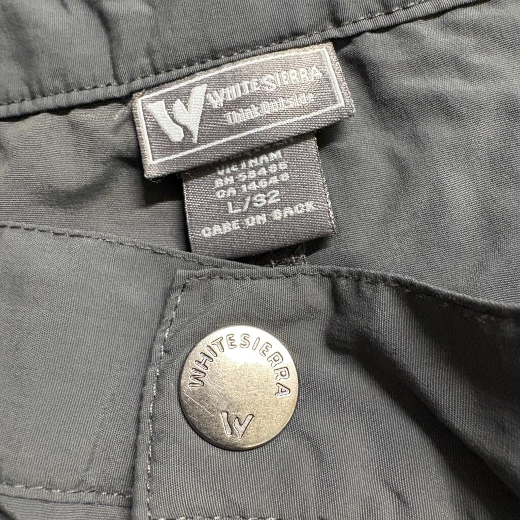 White Sierra Convertible Cargo Pants Mens Large L/32 Gray Nylon Hiking Trail