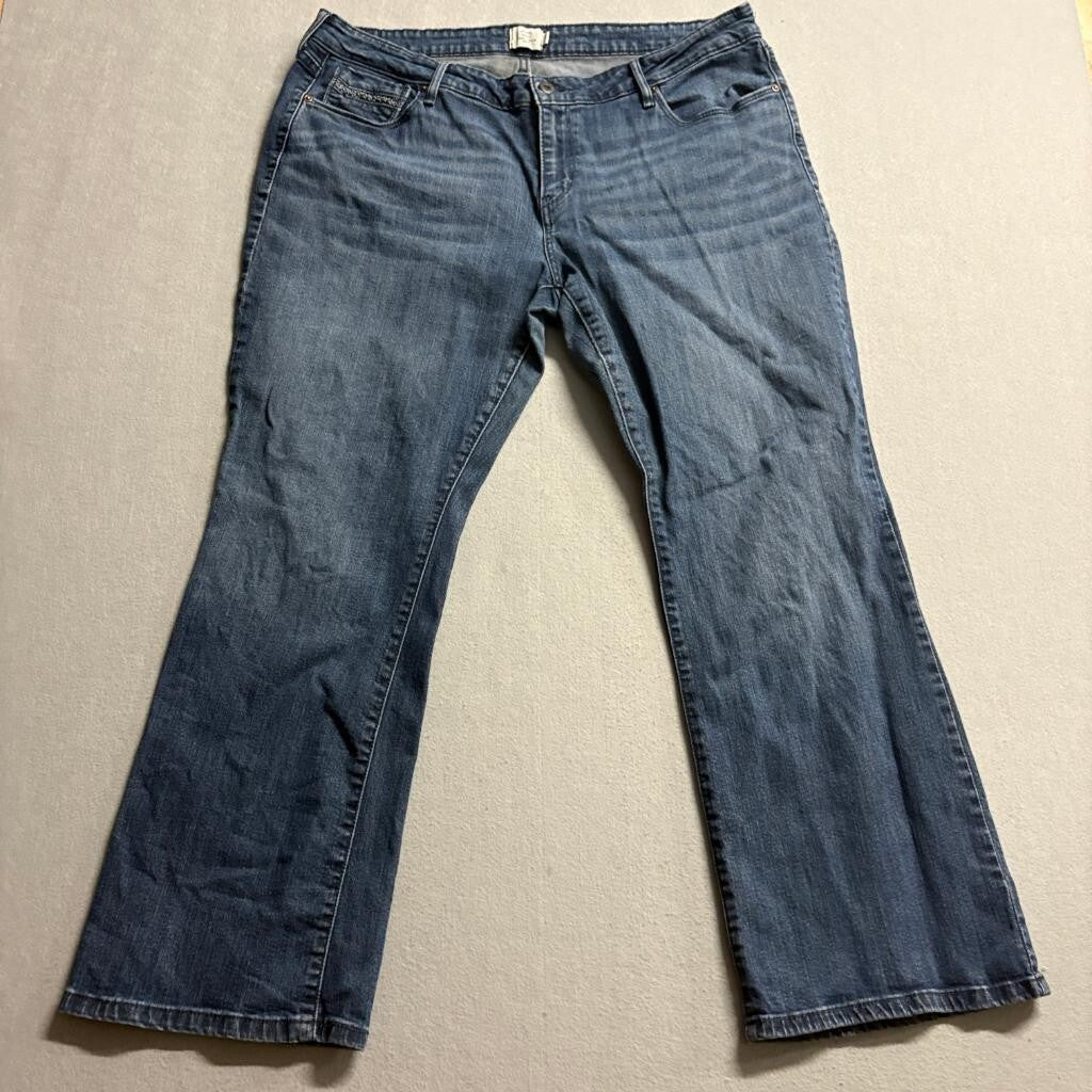 Levi's Demi Curve Bootcut Jeans Womens 20W Blue Denim Stretch Embellished Pocket