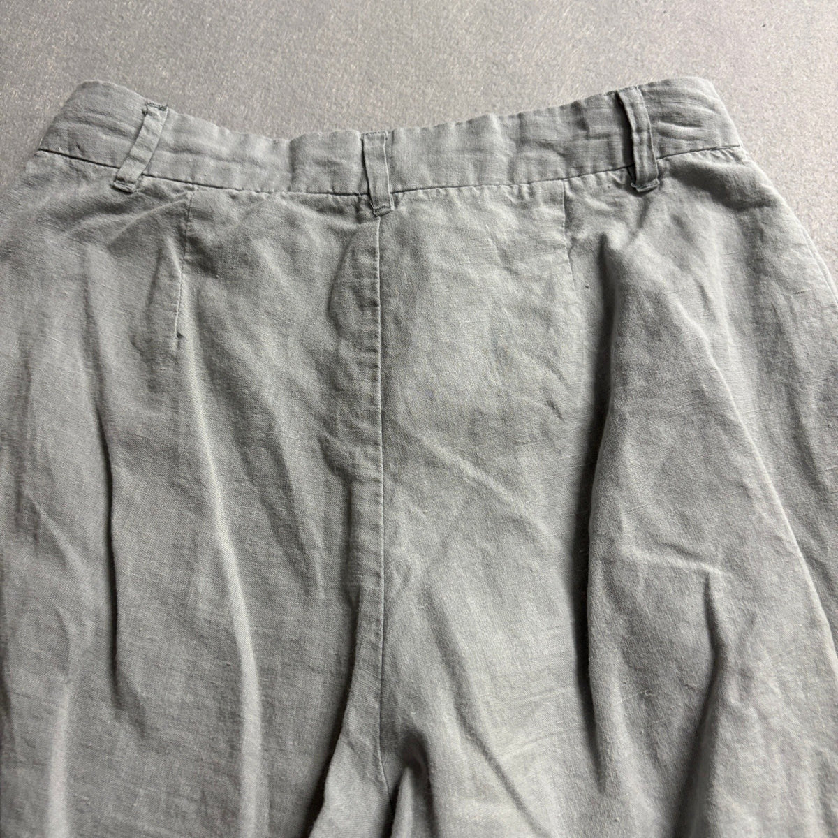 Oak + Fort Womens Linen Blend Wide Leg Pleated Trousers Pants Gray Size Small