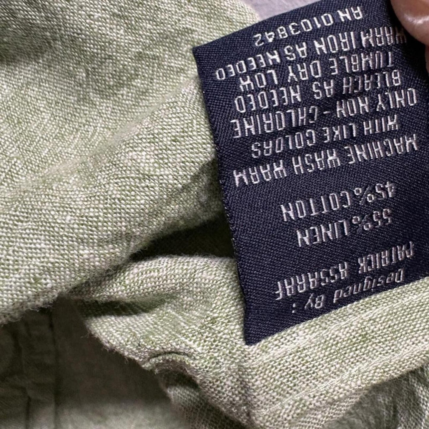 Linea Rossa Signature Linen Cotton Shirt Mens XL Green Long Sleeve Button Up