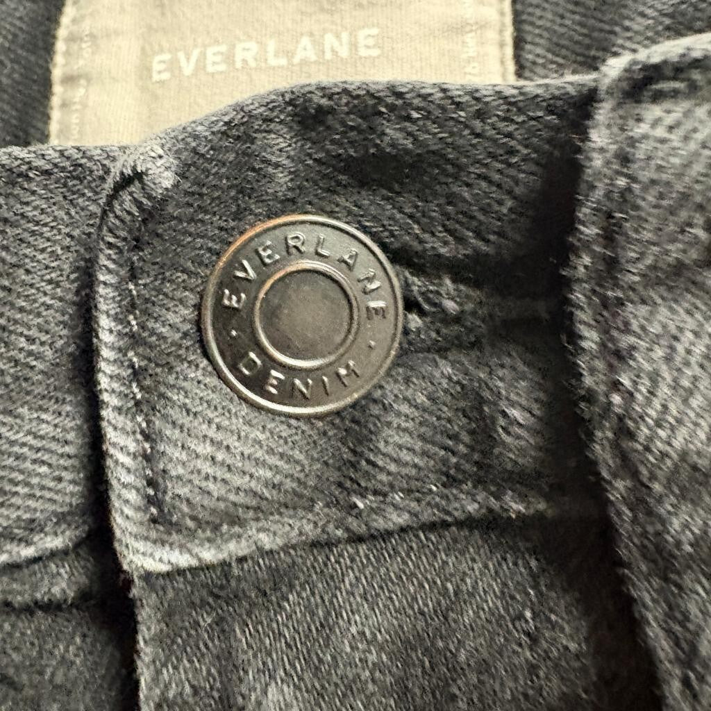 Everlane High Rise Skinny Jeans Womens 26 Black Denim Raw Hem Stretch