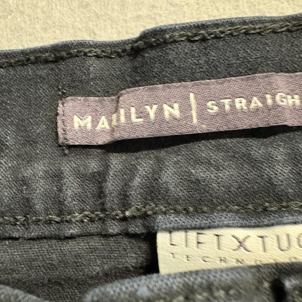 NYDJ Marilyn Straight Leg Jeans Womens Size 4 Black Lift Tuck Denim