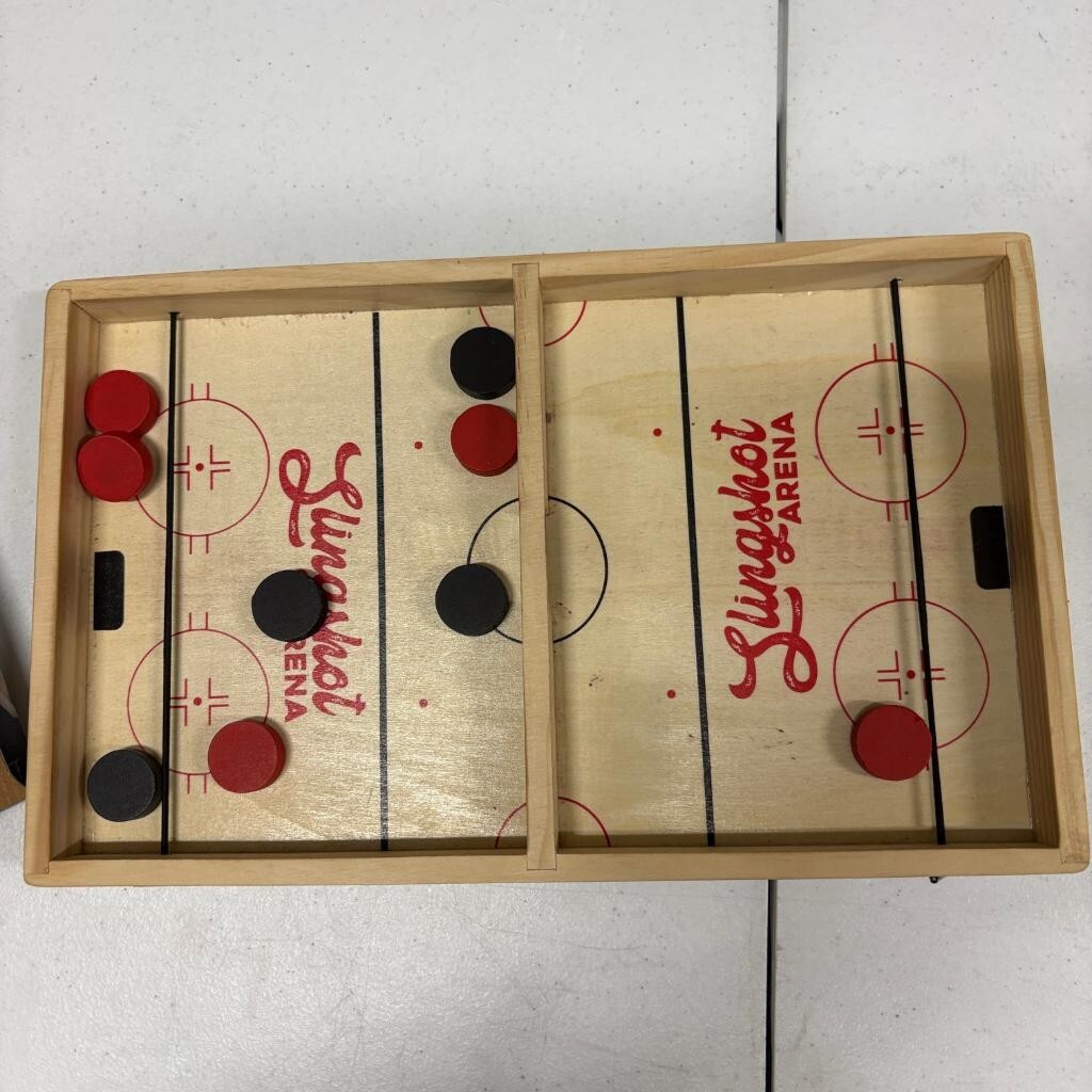 Games Hub Slingshot Arena Wooden Fast Sling Puck Game 2 Player Kids Adults