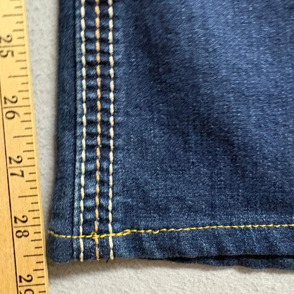 Ariya Jeans Womens 13/14 Tall Blue Bootcut Denim Thick Stitch Flap Pocket