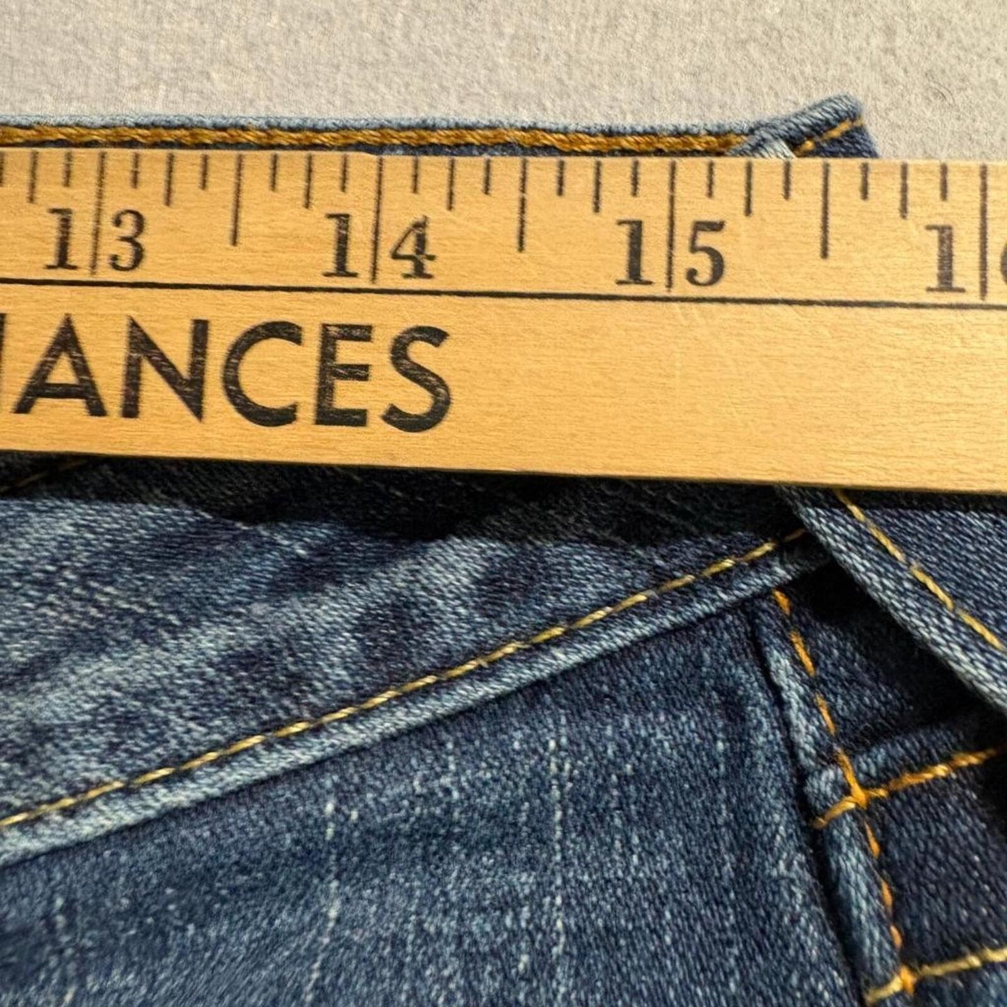 True Religion Jeans Womens 30 Blue Denim Straight Leg Low Rise Made in USA