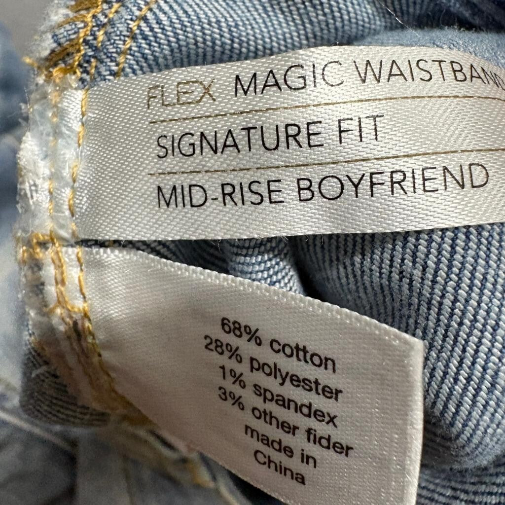 Lane Bryant Boyfriend Jeans Womens 26 Blue Flex Magic Waistband Mid Rise Stretch