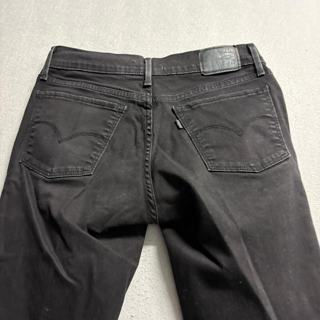 Levis 710 Super Skinny Jeans Womens 29x30 Black Denim Mid Rise Stretch