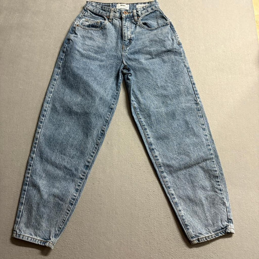 Cotton On Slouch Mom Jeans Womens US 2 Blue Denim High Rise Tapered Leg