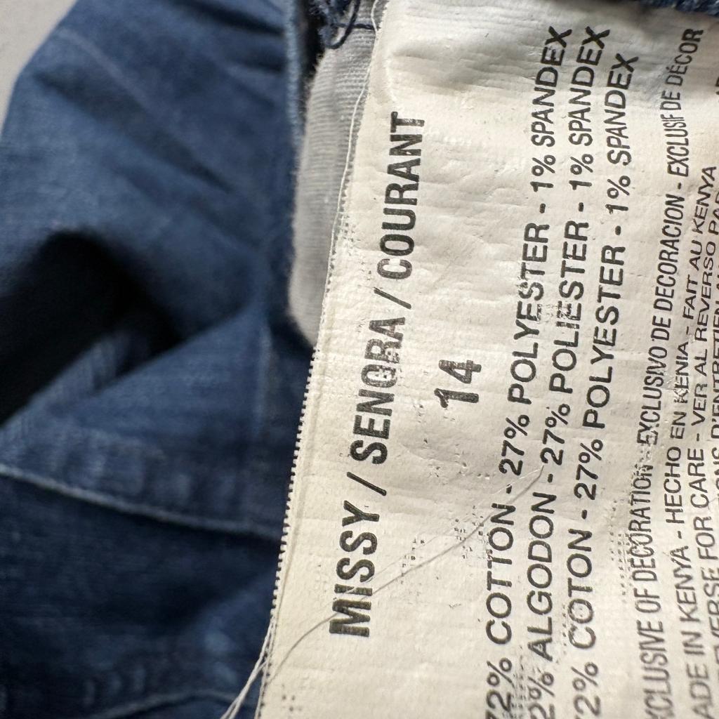Gloria Vanderbilt Amanda Capri Jeans Womens 14 Blue Denim Stretch Cuffed Crop