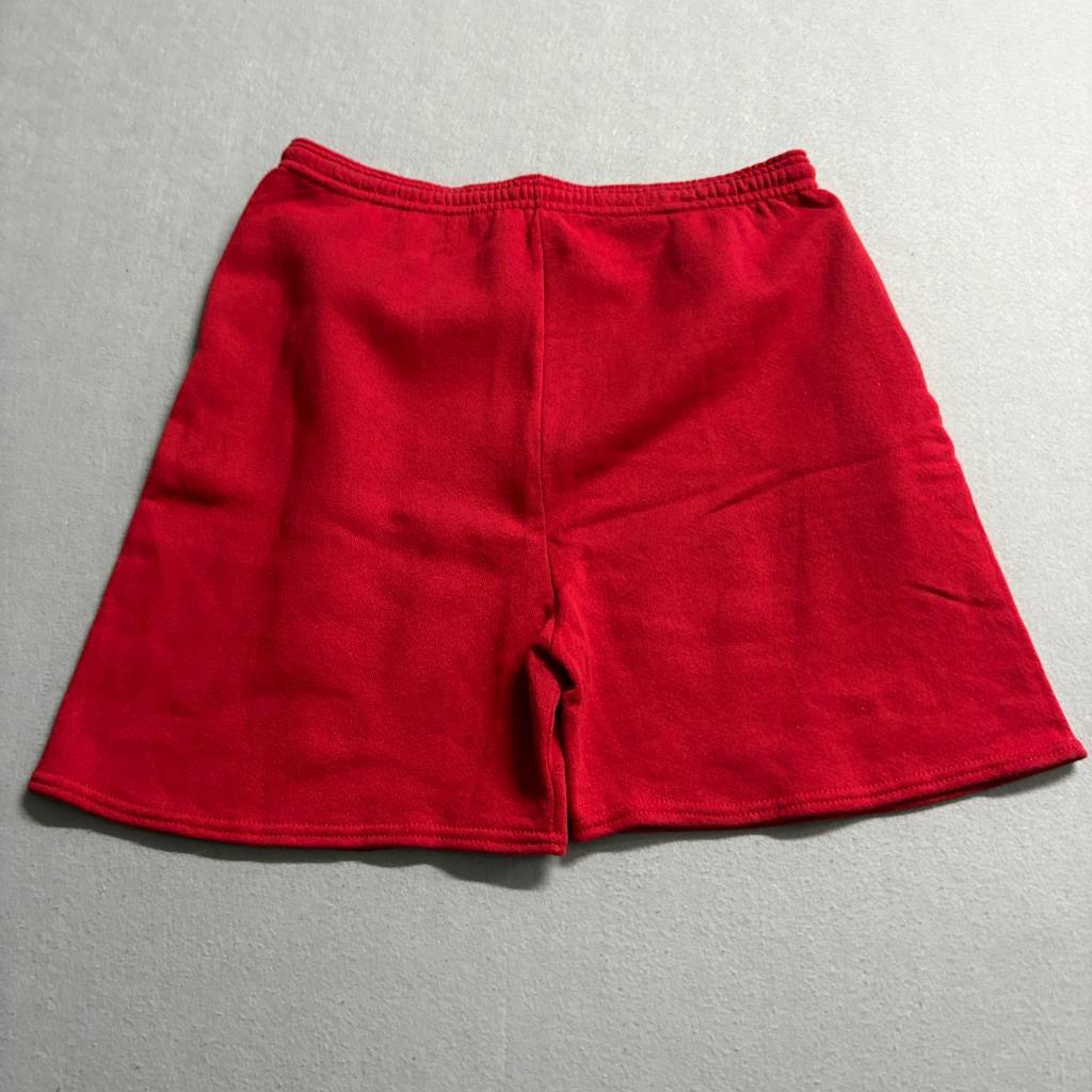 Vintage Lee Sweat Shorts Mens Large Red Cotton Blend Fleece Drawstring Made in