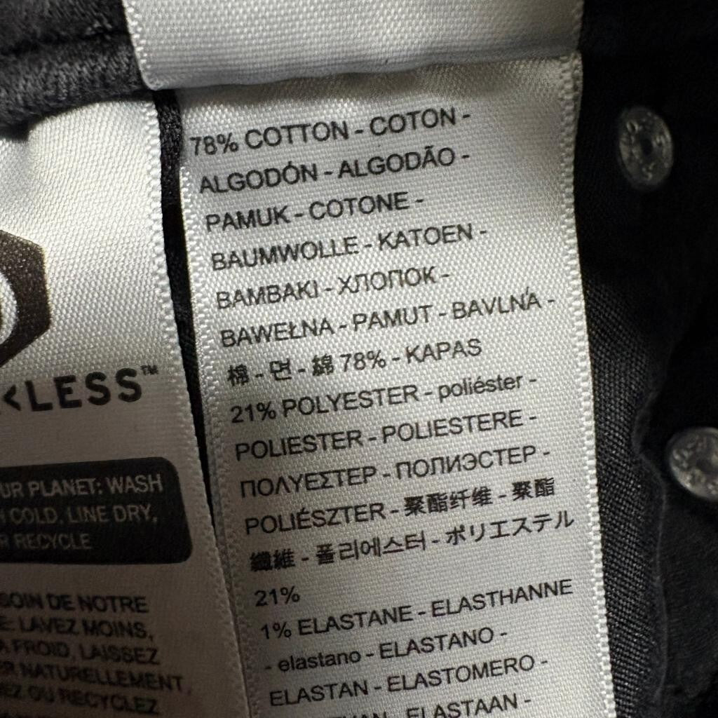 Levi's 721 High Rise Skinny Jeans Womens 31x30 Black Denim Stretch
