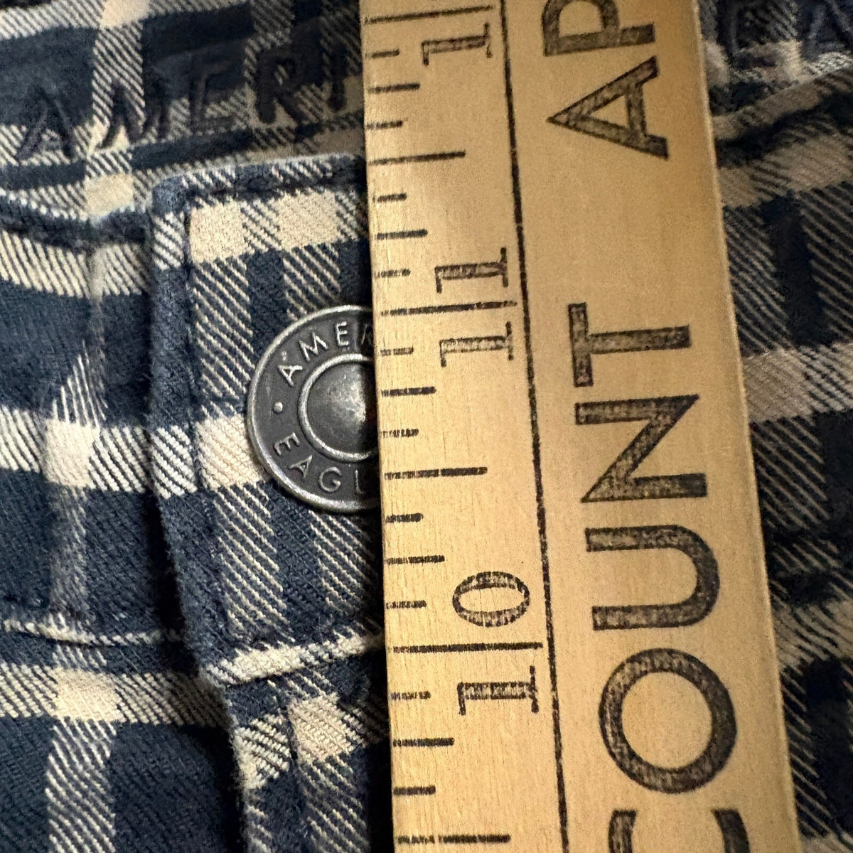 American Eagle Plaid Pants Womens Size 10 X-Long High Waist Stretch Mom Jean