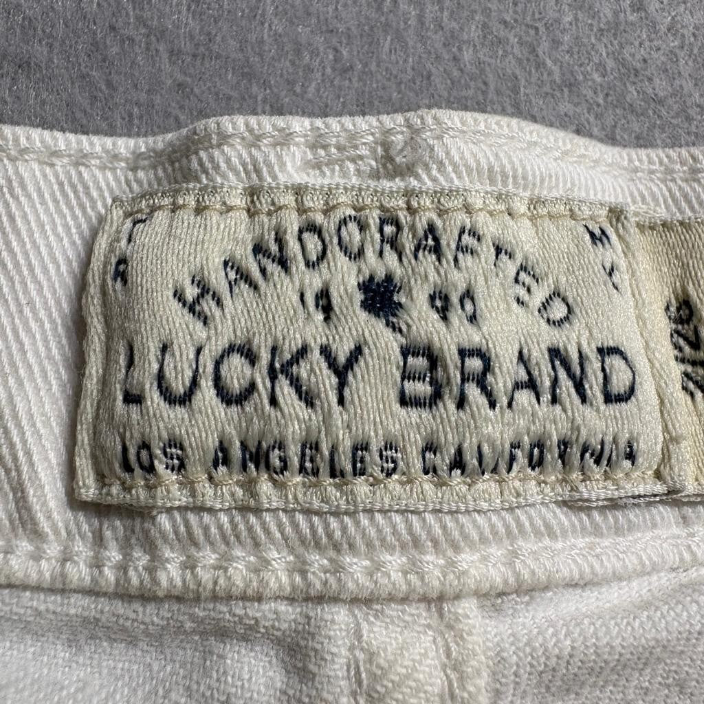 Lucky Brand Sienna Slim Boyfriend Jeans Womens 2 26 White Distressed Ripped