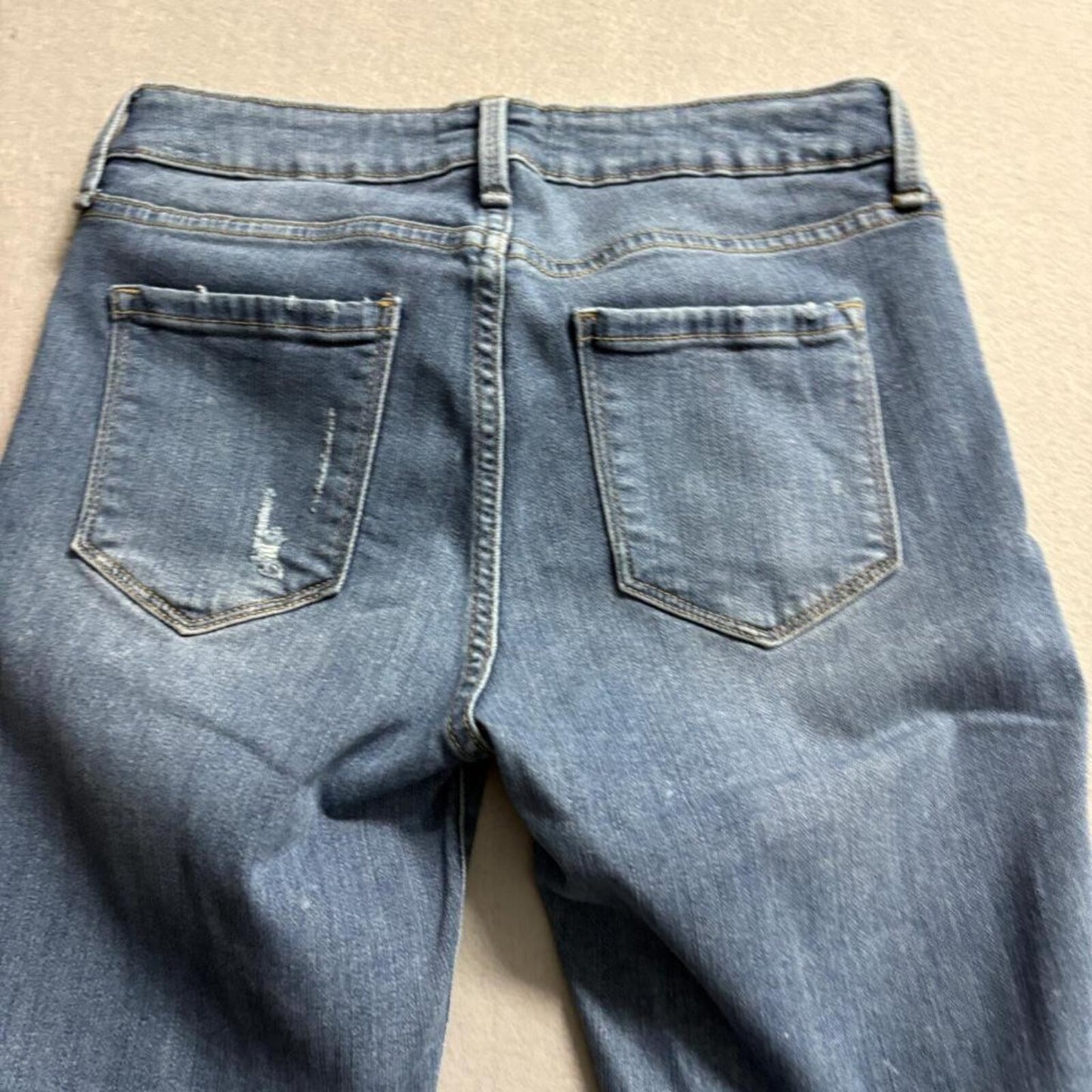 Just Black Denim JBD Distressed Skinny Jeans Womens Size 27 Blue Fringed Step