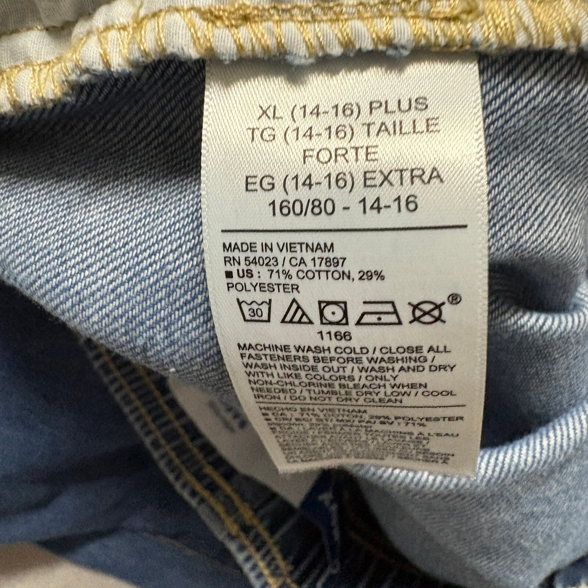 Old Navy High Rise Baggy Jeans Girls XL 14-16 Plus Blue Wide Leg Elastic Waist
