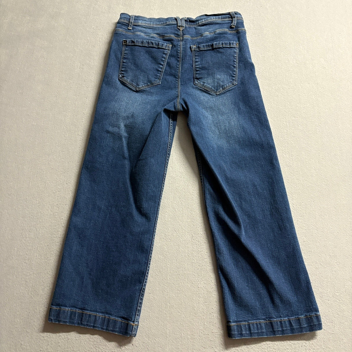 Curve Appeal Jeans Womens 8/29 Blue Denim Wide Leg Stretch Crop High Rise