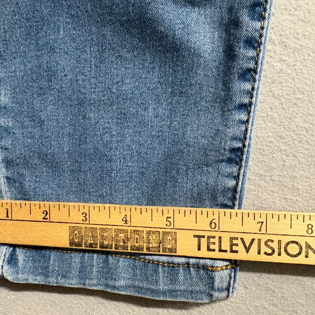 Jeans Wear High Waist Elastic Band Skinny Jeans Womens XL Blue Denim Stretch