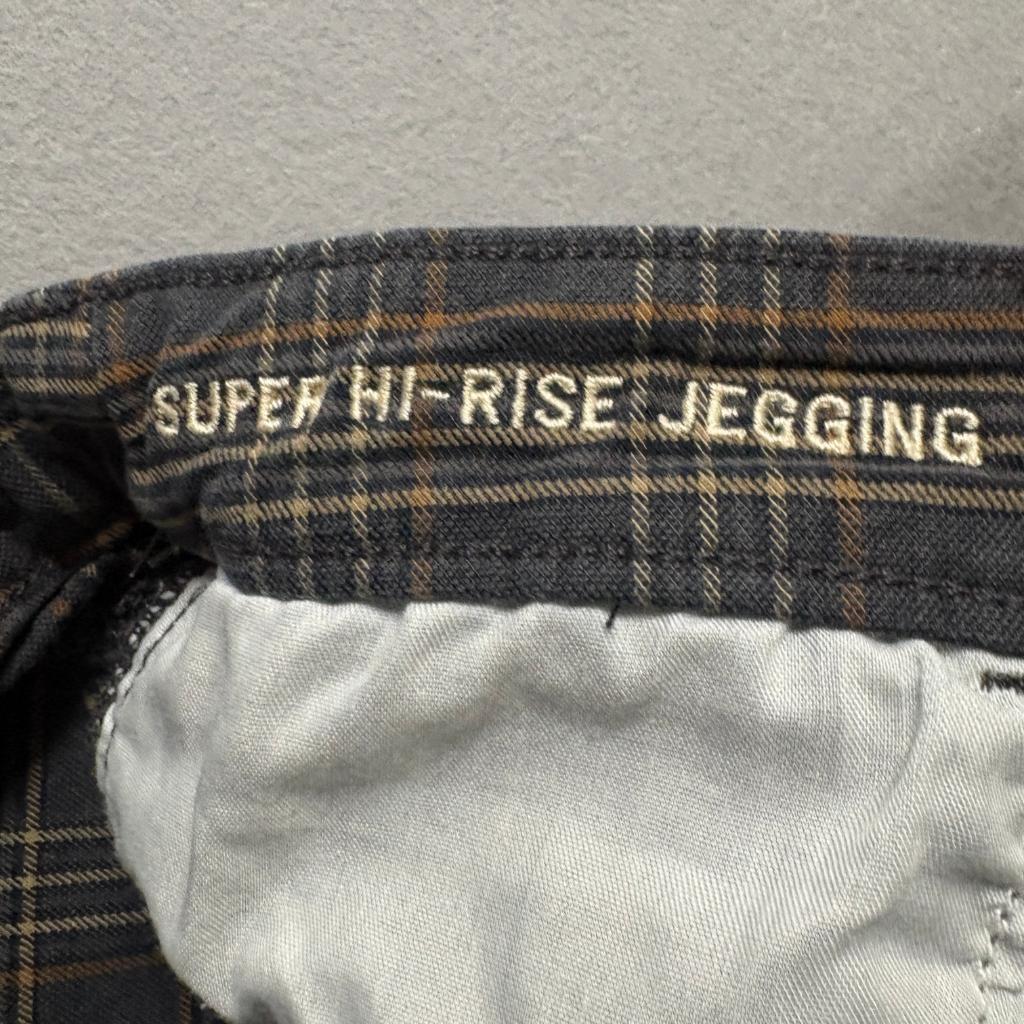 American Eagle Super Hi-Rise Jegging Womens 14 Gray Plaid Stretch Pants