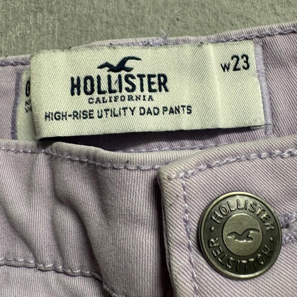 Hollister High Rise Utility Dad Pants Womens 00R W23 Purple Cargo Straight Leg