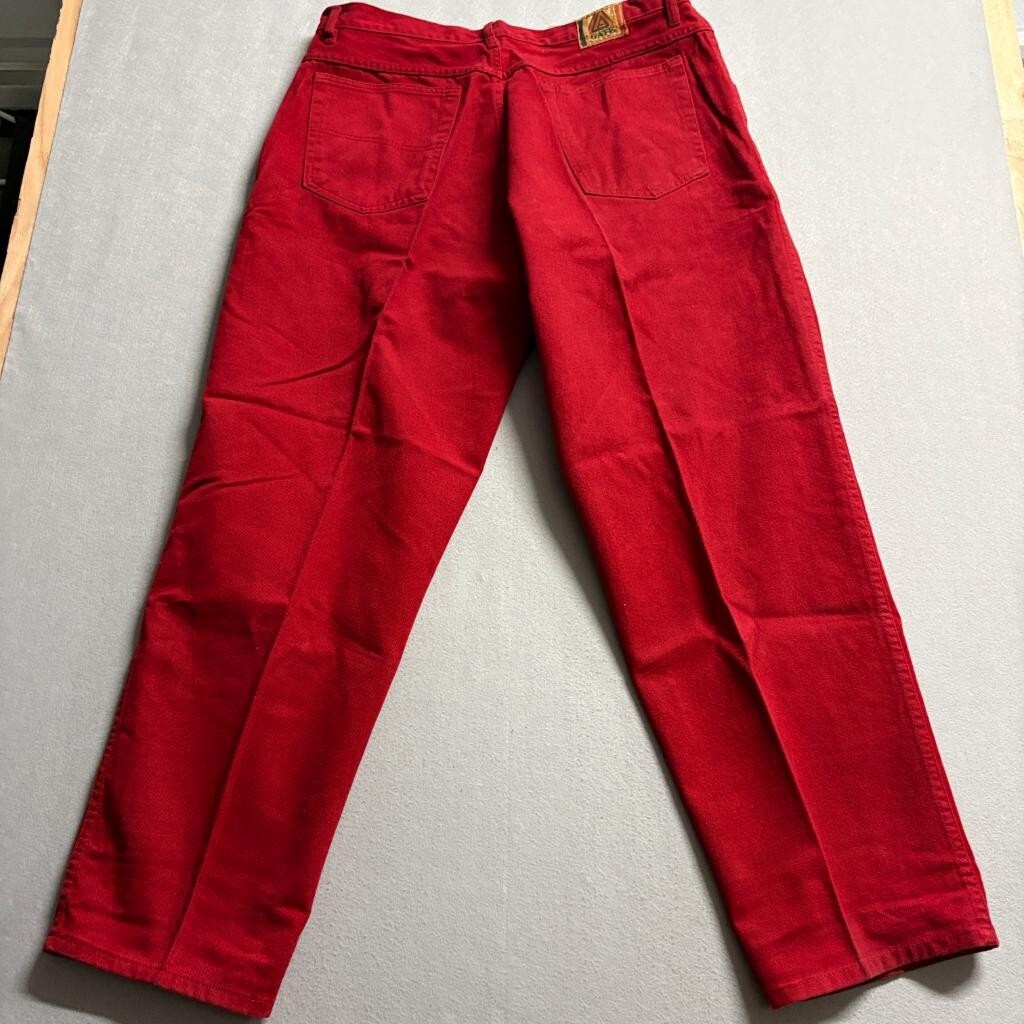 Vintage Gate Jeans Red Denim Pants Womens Size 38 Cotton High Rise Straight Leg