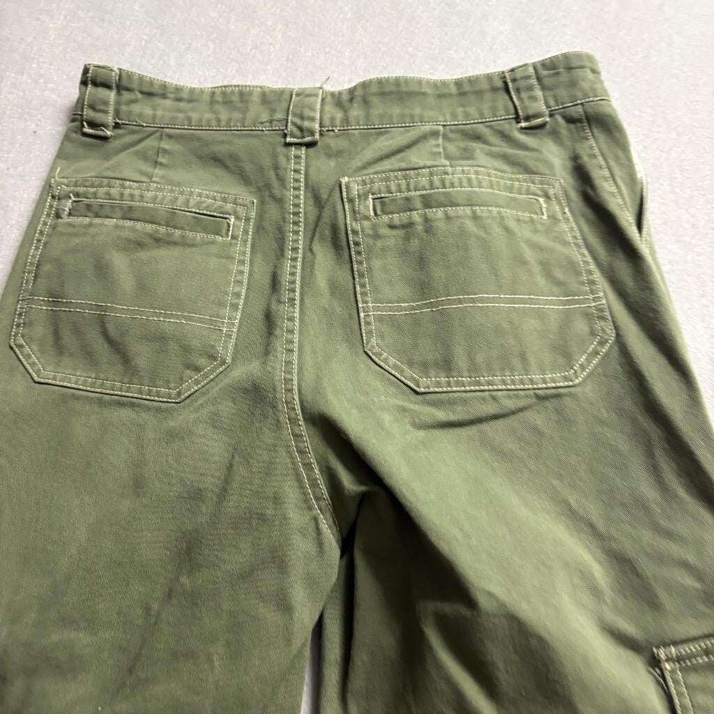 Full Tilt Cargo Pants Womens Small Green Cotton Wide Leg Utility Pockets