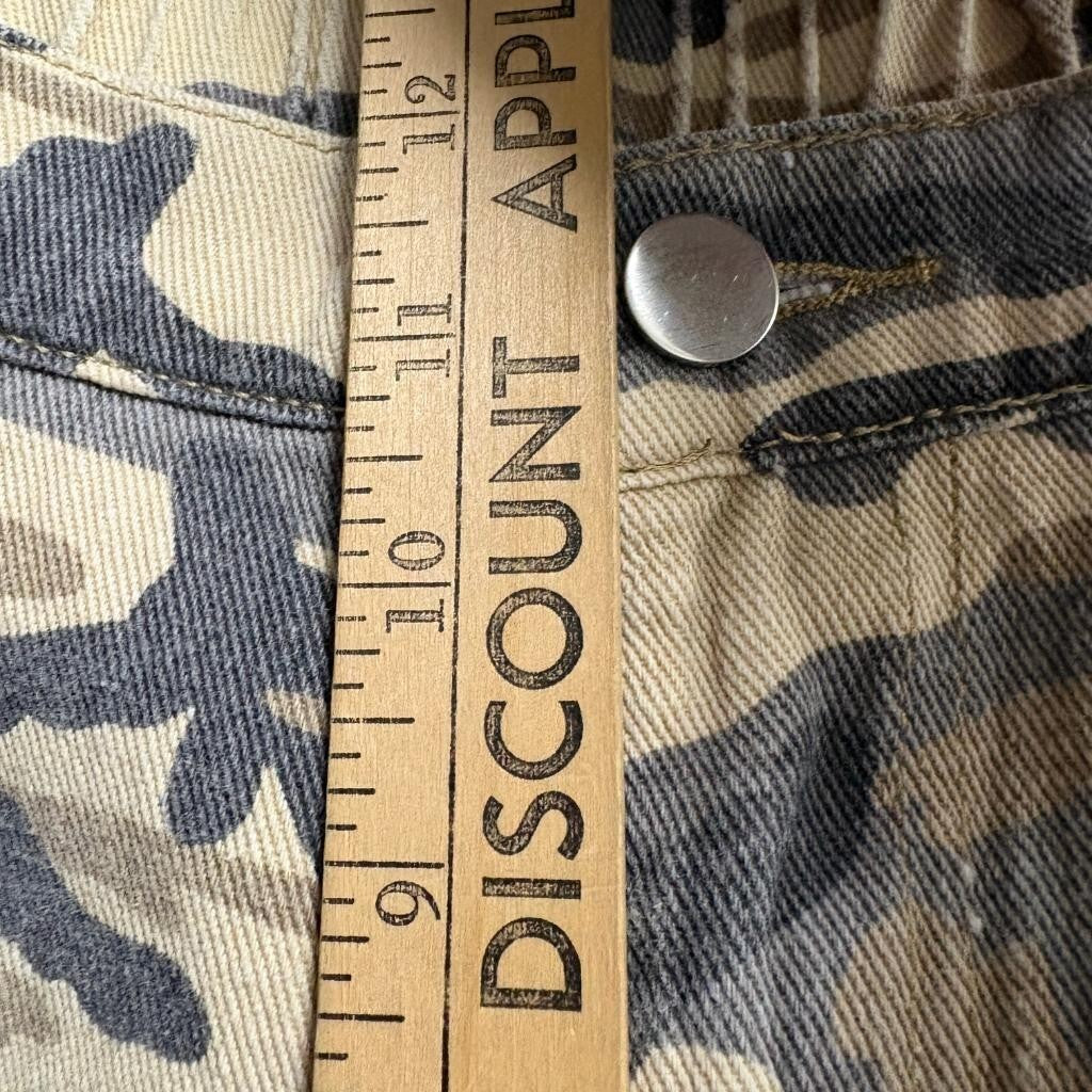 Shein Curve Cargo Pants Womens 1XL Camouflage Green Brown Cotton Utility Utility