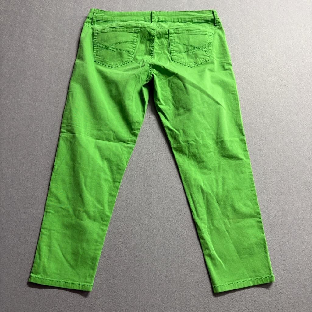 Aeropostale Lola Cropped Jegging Jeans Womens 13/14 Lime Green Stretch Denim