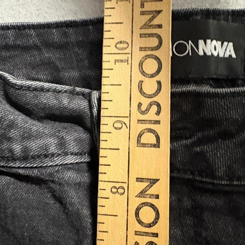 Fashion Nova Girls Size 3 Black Denim Cargo Jeans High Rise Utility Pockets