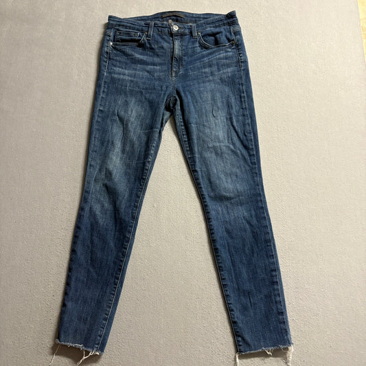Joes Jeans Womens 30 Skinny Ankle Blue Denim Raw Hem Stretch Jeans