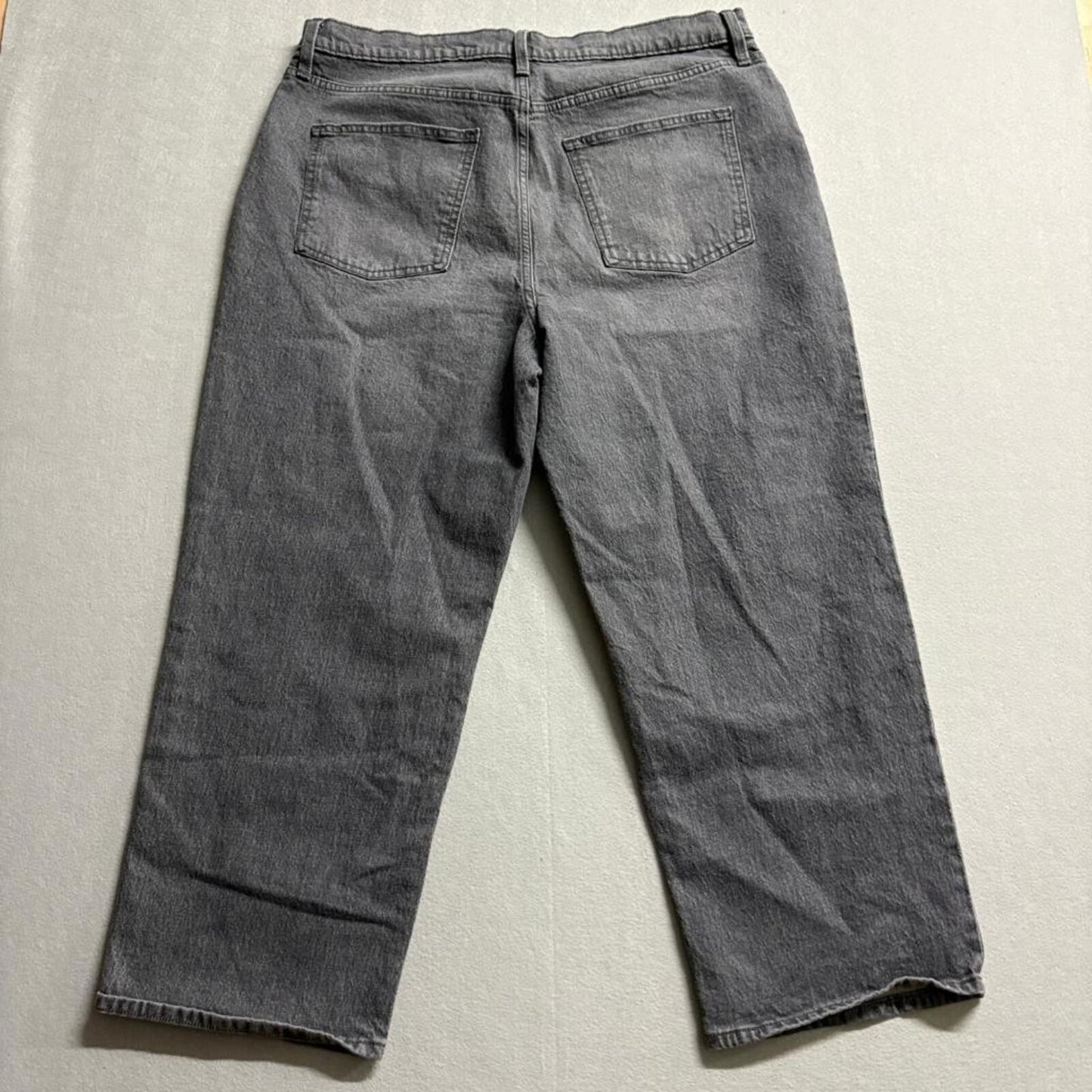 Universal Thread Jeans Womens 16/33R Gray High Rise Wide Leg Button Fly Crop
