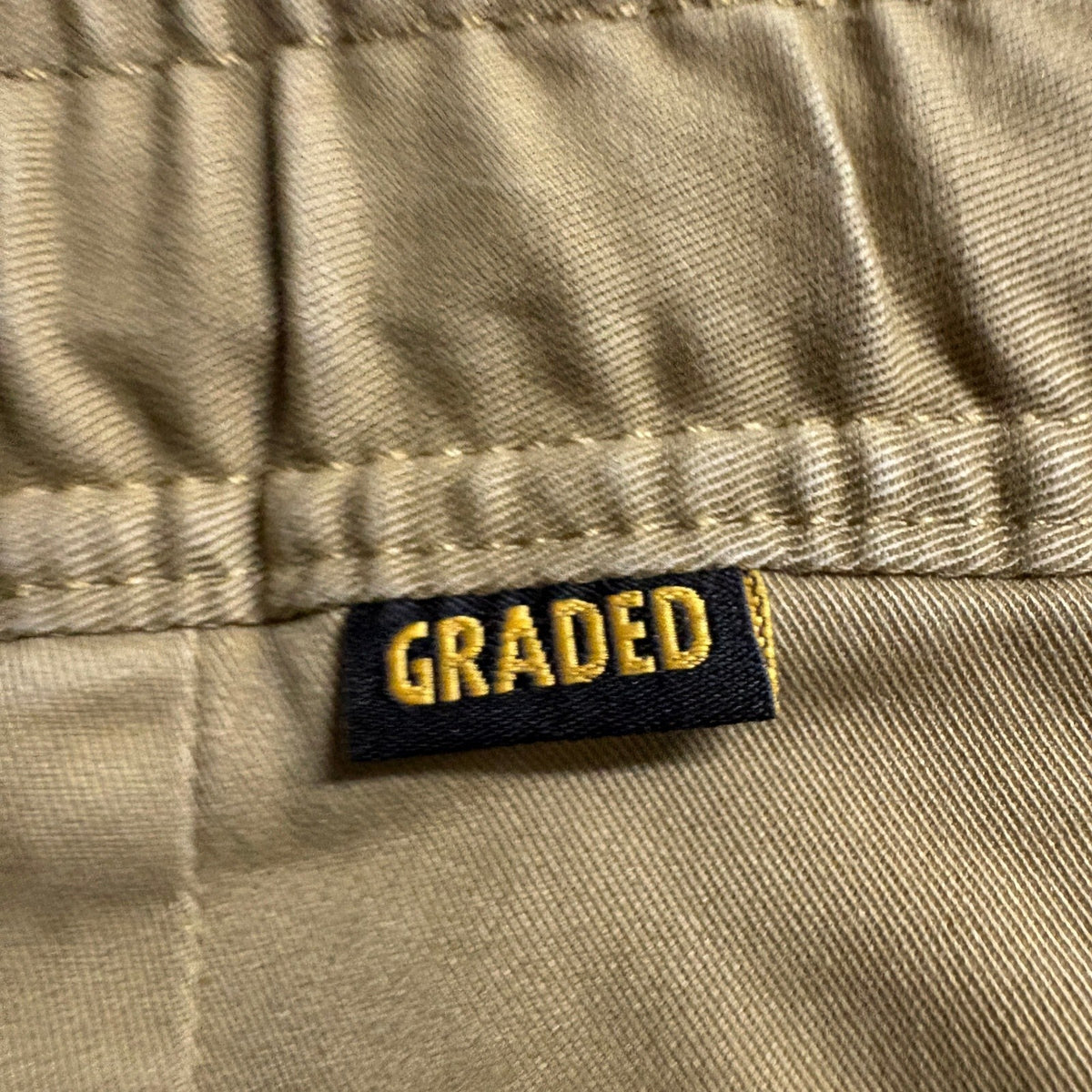 H&M LOGG Mens Small Beige Khaki Jogger Pants Slim Fit Stretch Elastic Waist Cuff