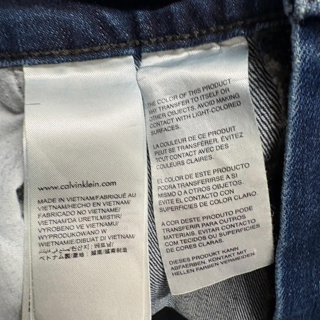 Calvin Klein Jeans Mens 40x32 Slim Straight Blue Denim Jeans Measured 40x30