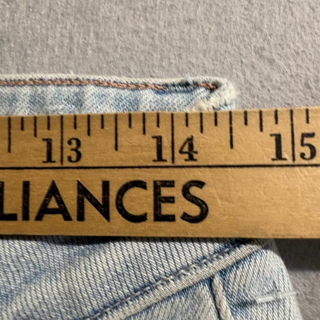 Paige Amber Slim Straight Jeans Womens Size 28 Light Wash Raw Hem Stretch Denim