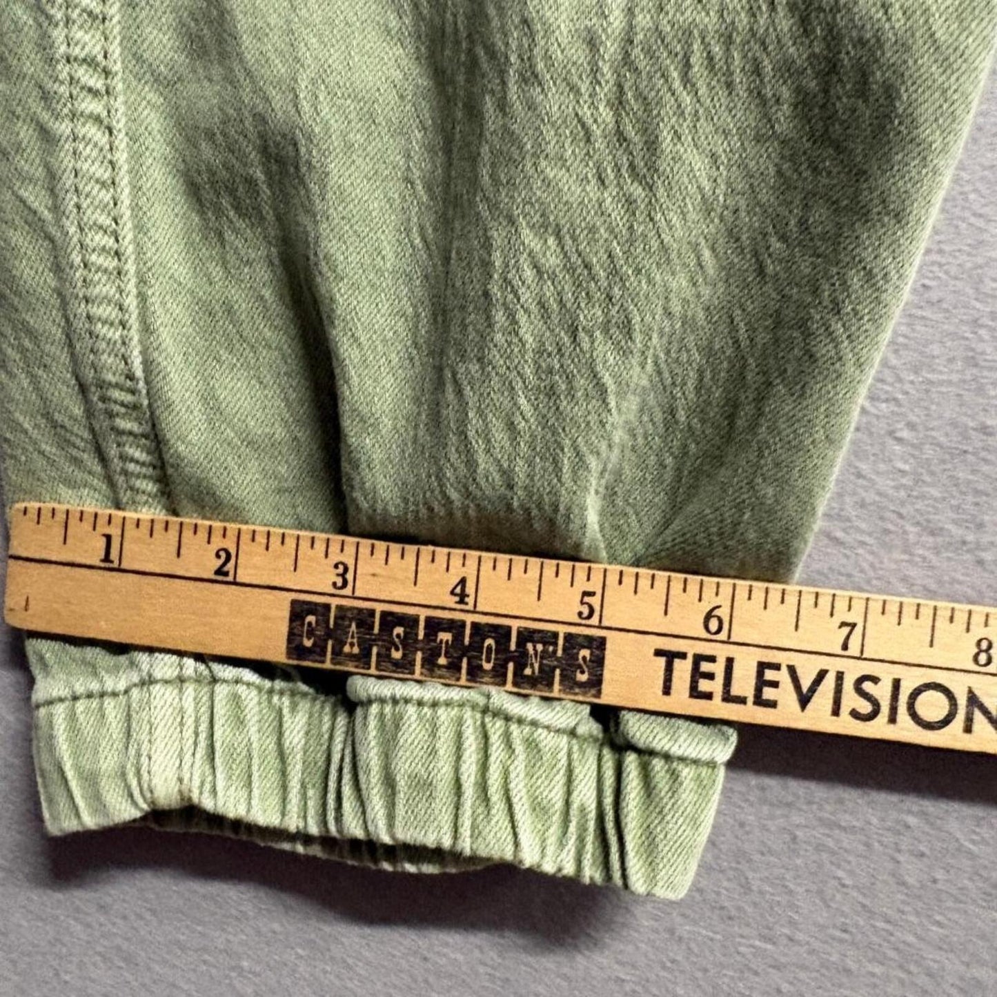 American Eagle Jogger Pants Womens 12 Regular Green Denim Stretch Elastic Waist