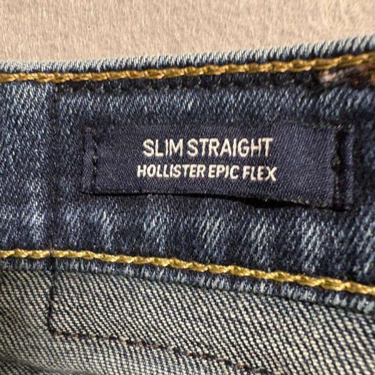 Hollister Epic Flex Slim Straight Jeans Mens 34x30 Medium Wash Stretch Denim